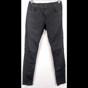 Zara Black Faux Leather Moto Wet Look Skinny Pants